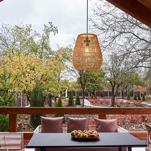 Lucide NERIDA - Pendant light Indoor/Outdoor - Ø 35 cm - 1xE27 - IP44 - Natural - atmosphere 1